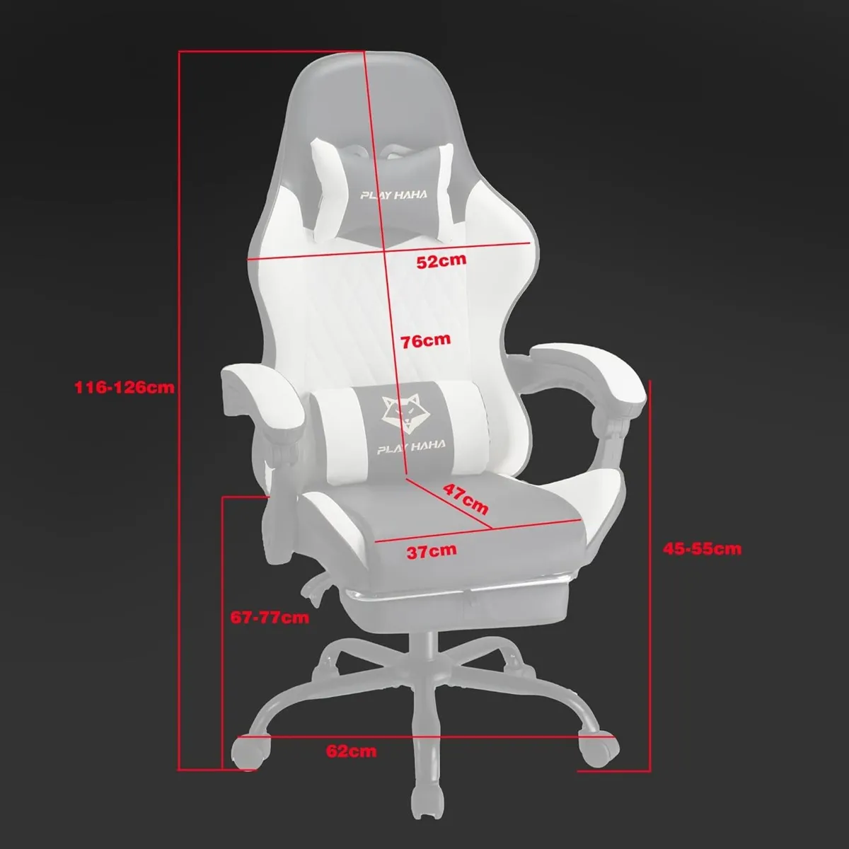 Gaming Chair Ergonomic Reclining Seat With - Image 3