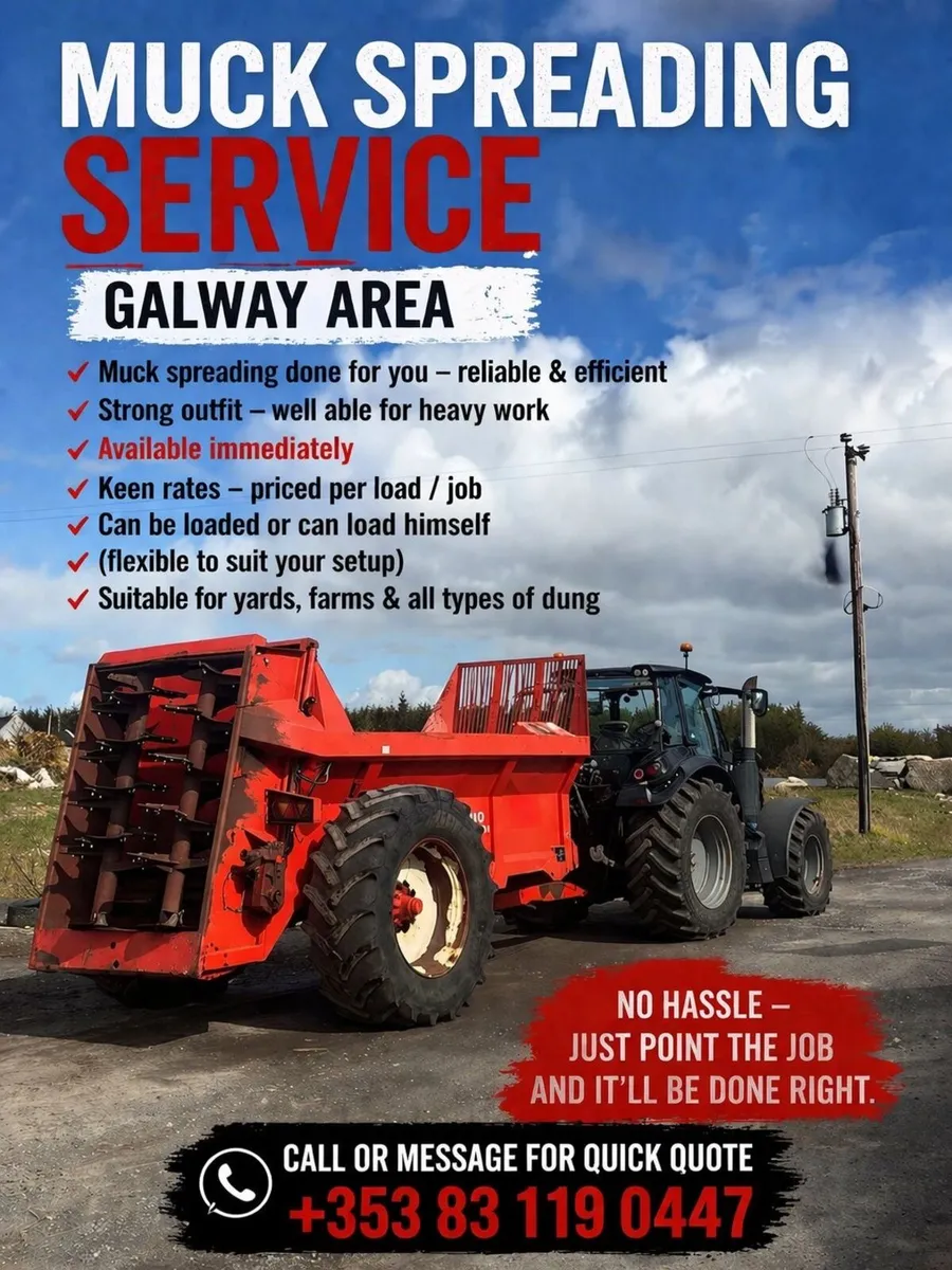 Muck spreader for hire