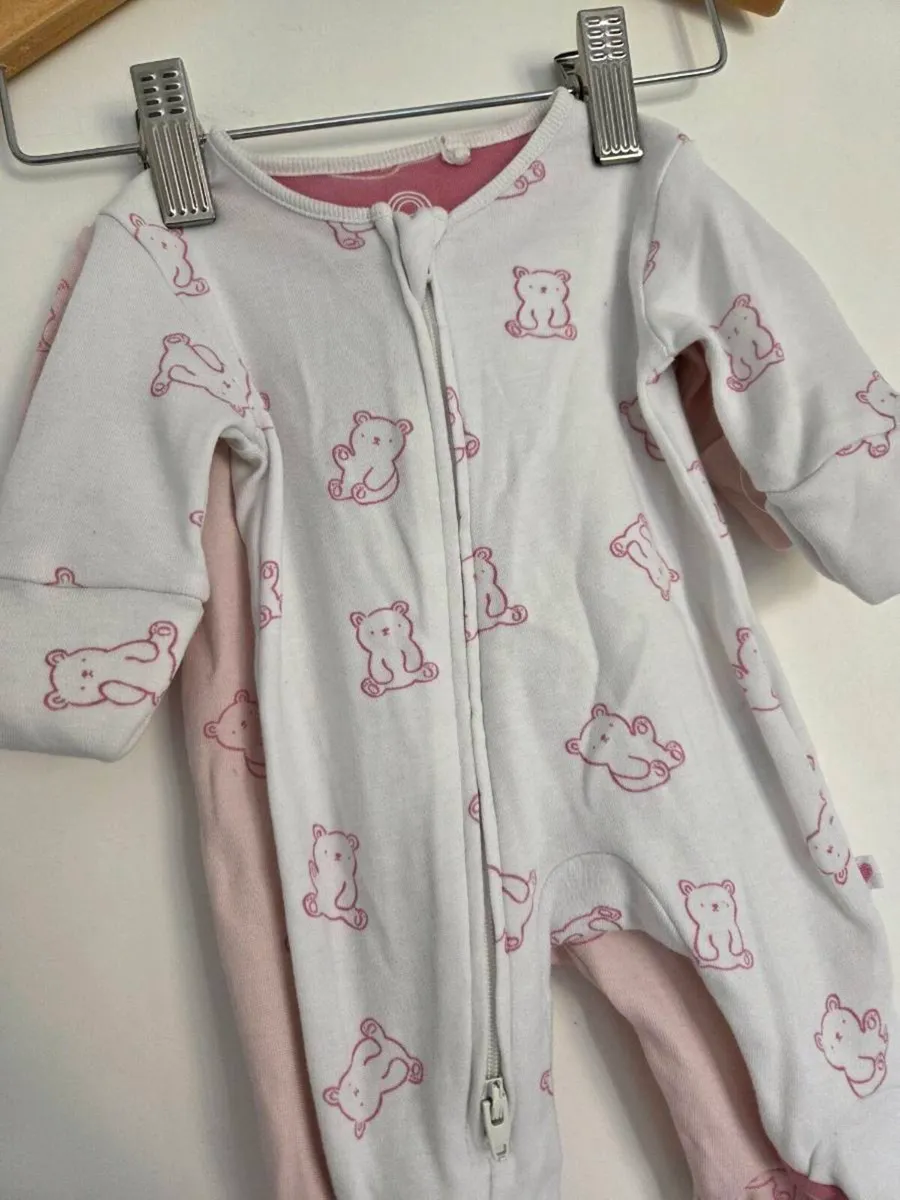 Upto5lbs, Two Next 2 Way Zip Sleepsuits - Image 2