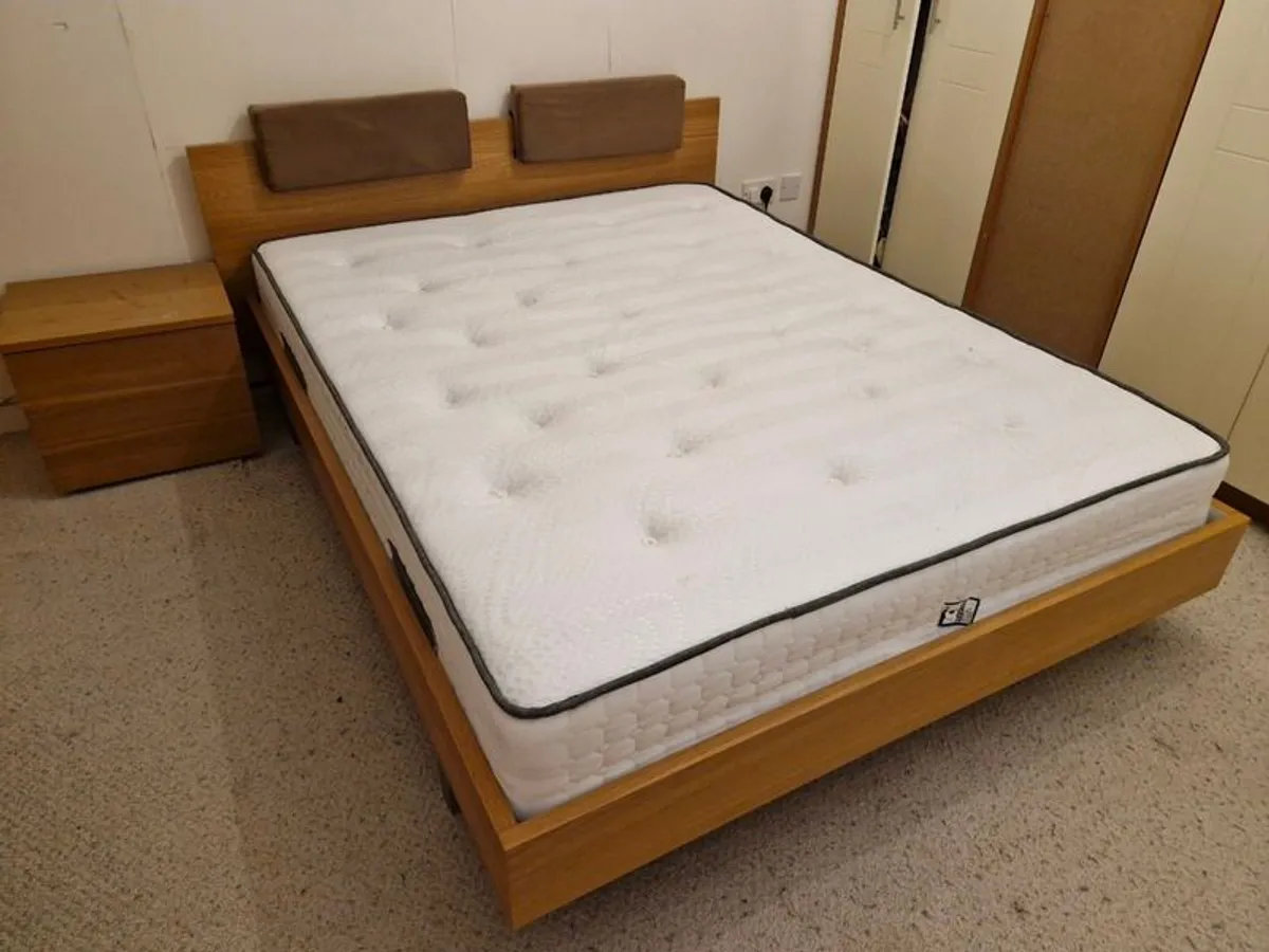 Elegant King Size Bed with matching side locker and mattress - Image 3
