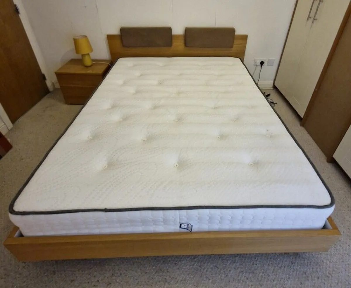 Elegant King Size Bed with matching side locker and mattress - Image 4
