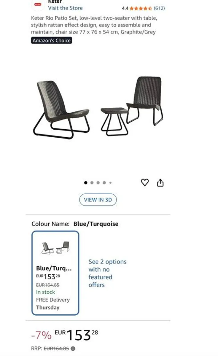 Garden chairs with table - Image 3