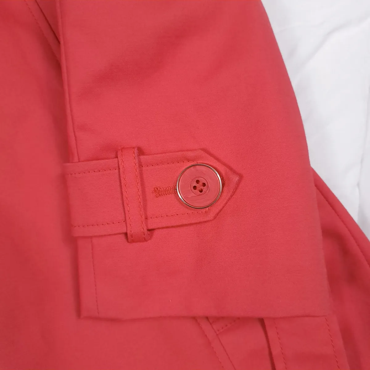 Eastex Coral Red Orange Belted Trench Coat 14UK - Image 4