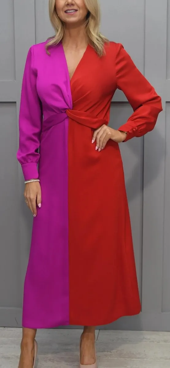 Kate Cooper Red and pink sleeves dress