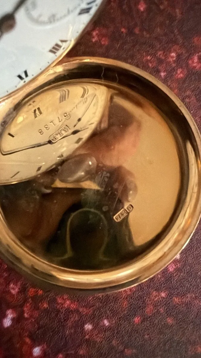 Gold gents vintage pocket watch 375 - Image 3