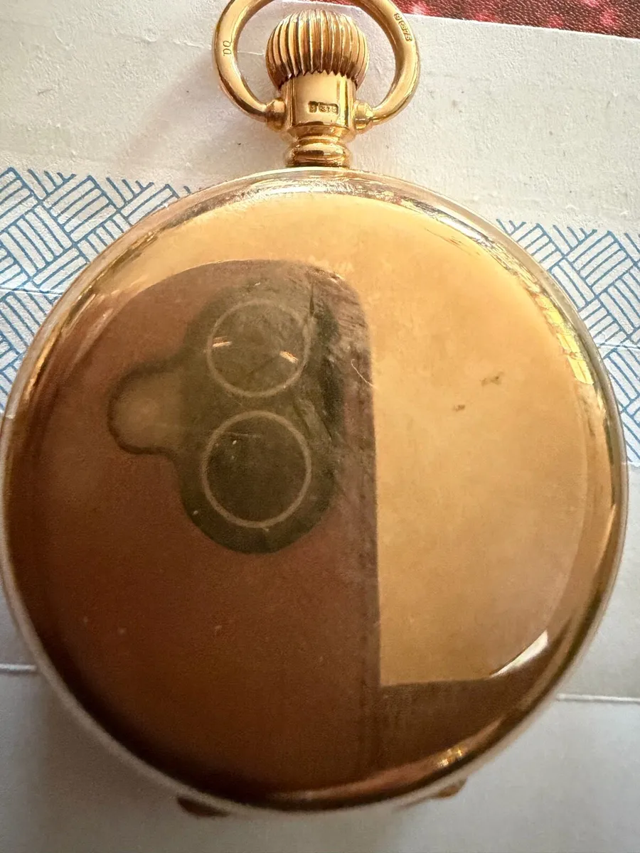 Gold gents vintage pocket watch 375 - Image 4
