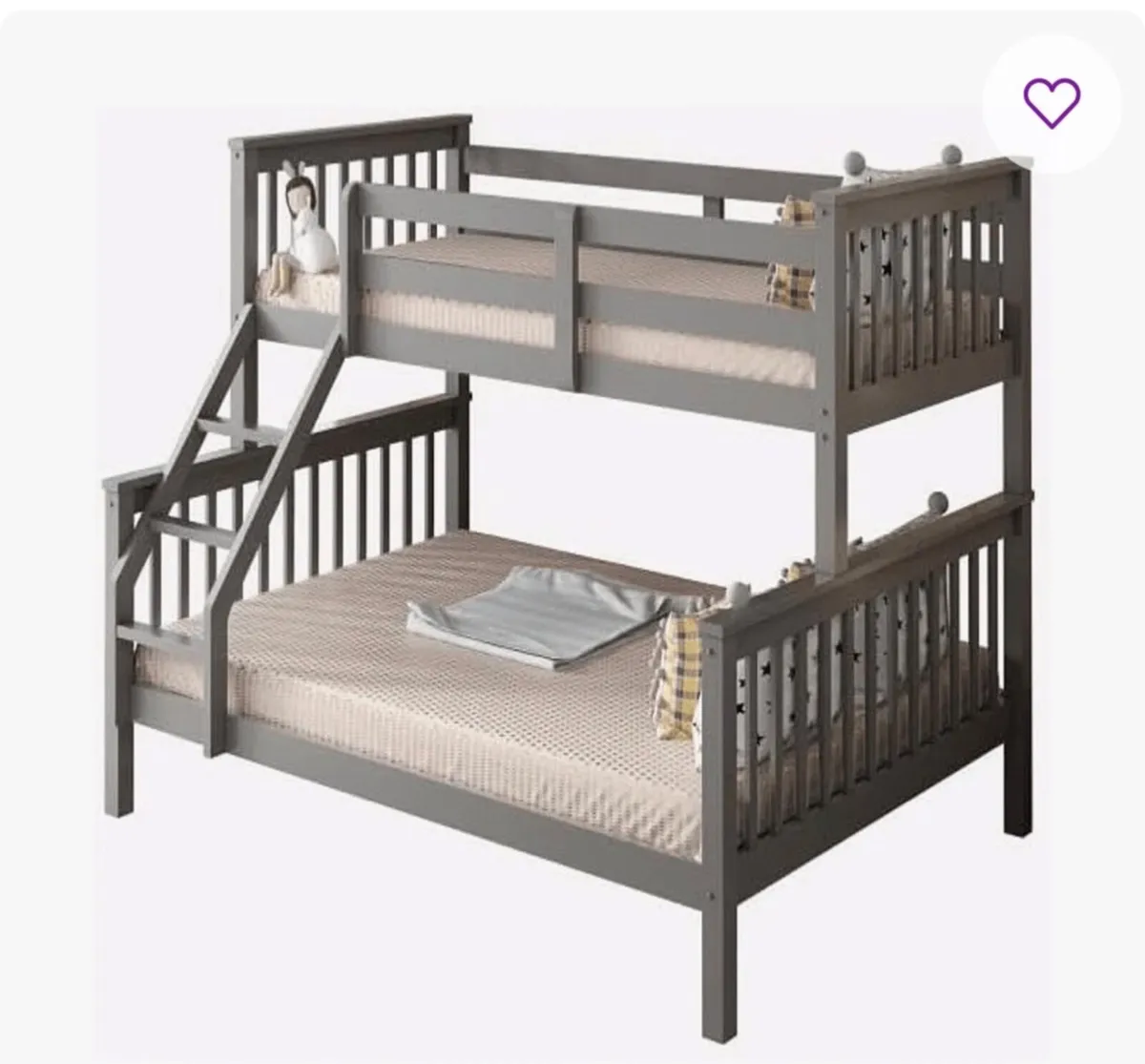 Triple bunk bed- new in box un built in white.