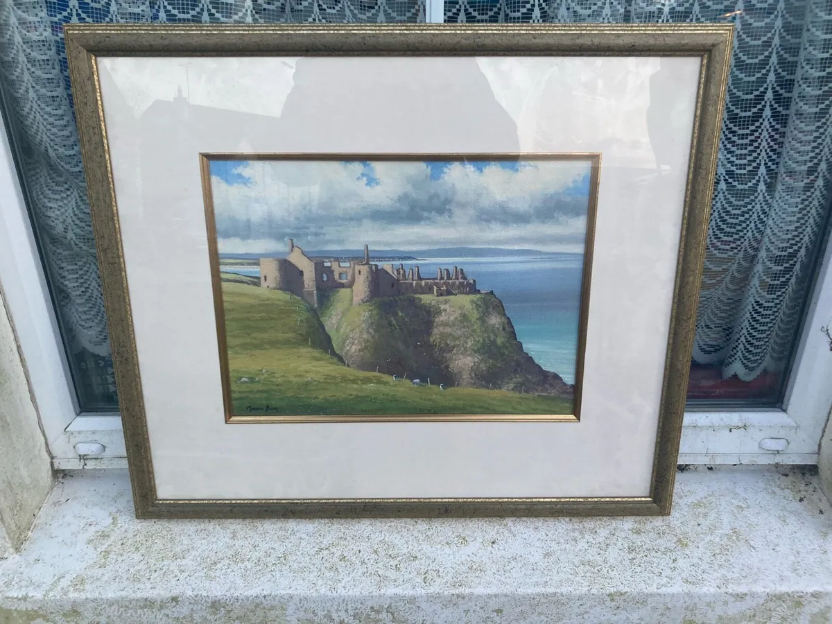 Oil painting dunluce castle free postage - Image 1