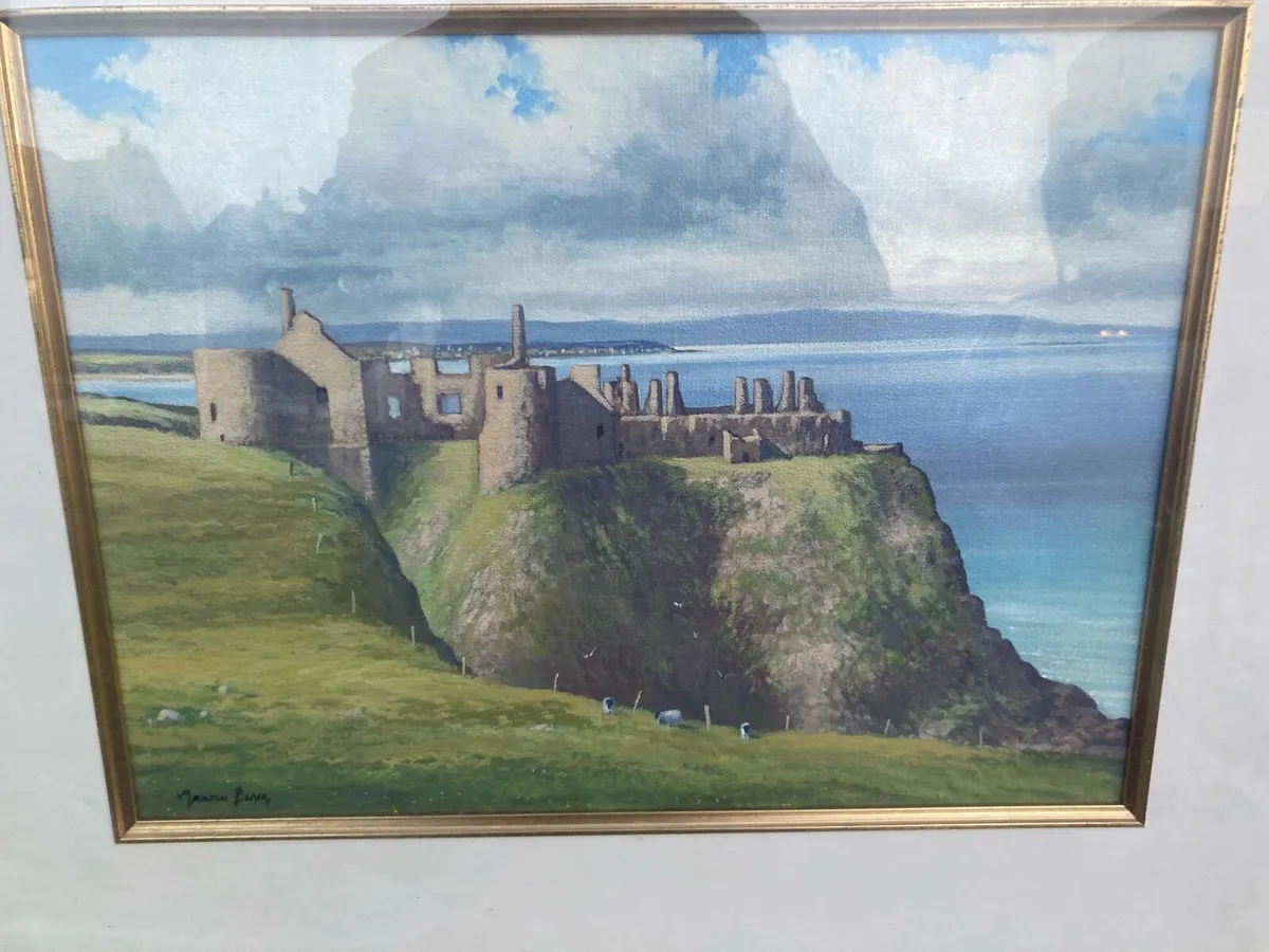 Oil painting dunluce castle free postage - Image 2