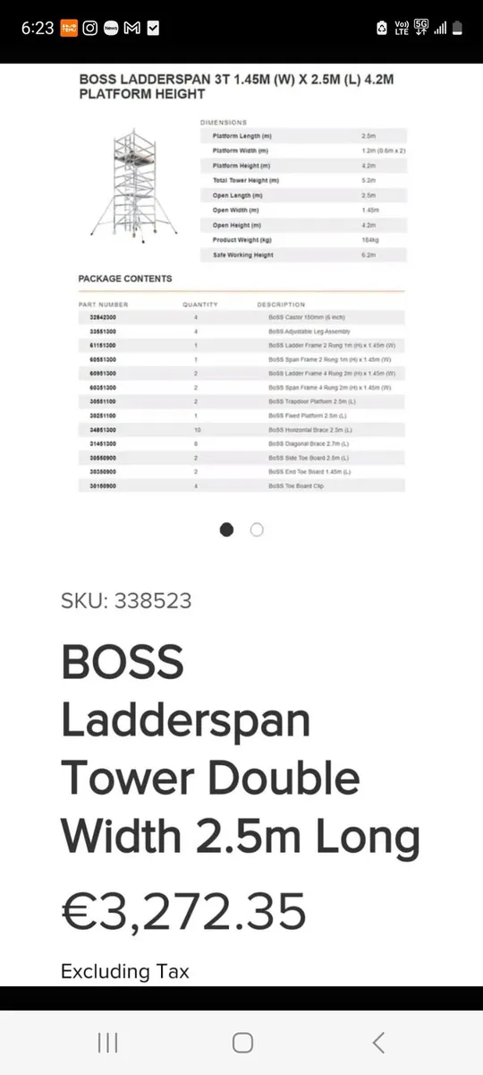 New Scaffolding tower for sale - Image 1