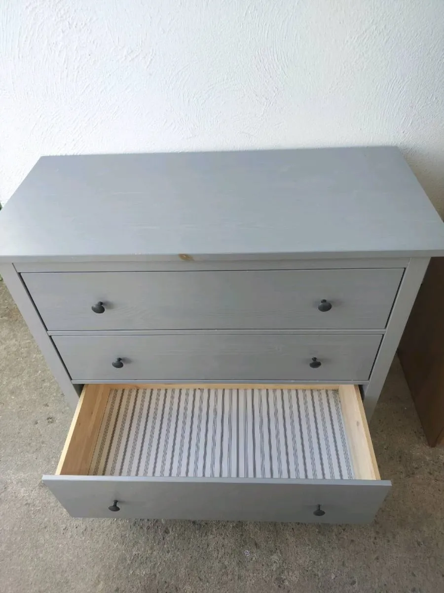 Chest of 3 drawers Hemnes grey - Image 4