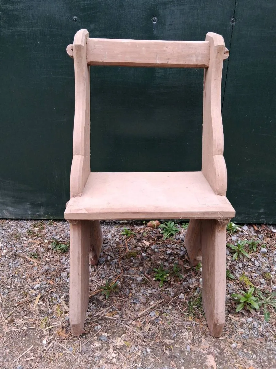 Antique pine church chairs - Image 2
