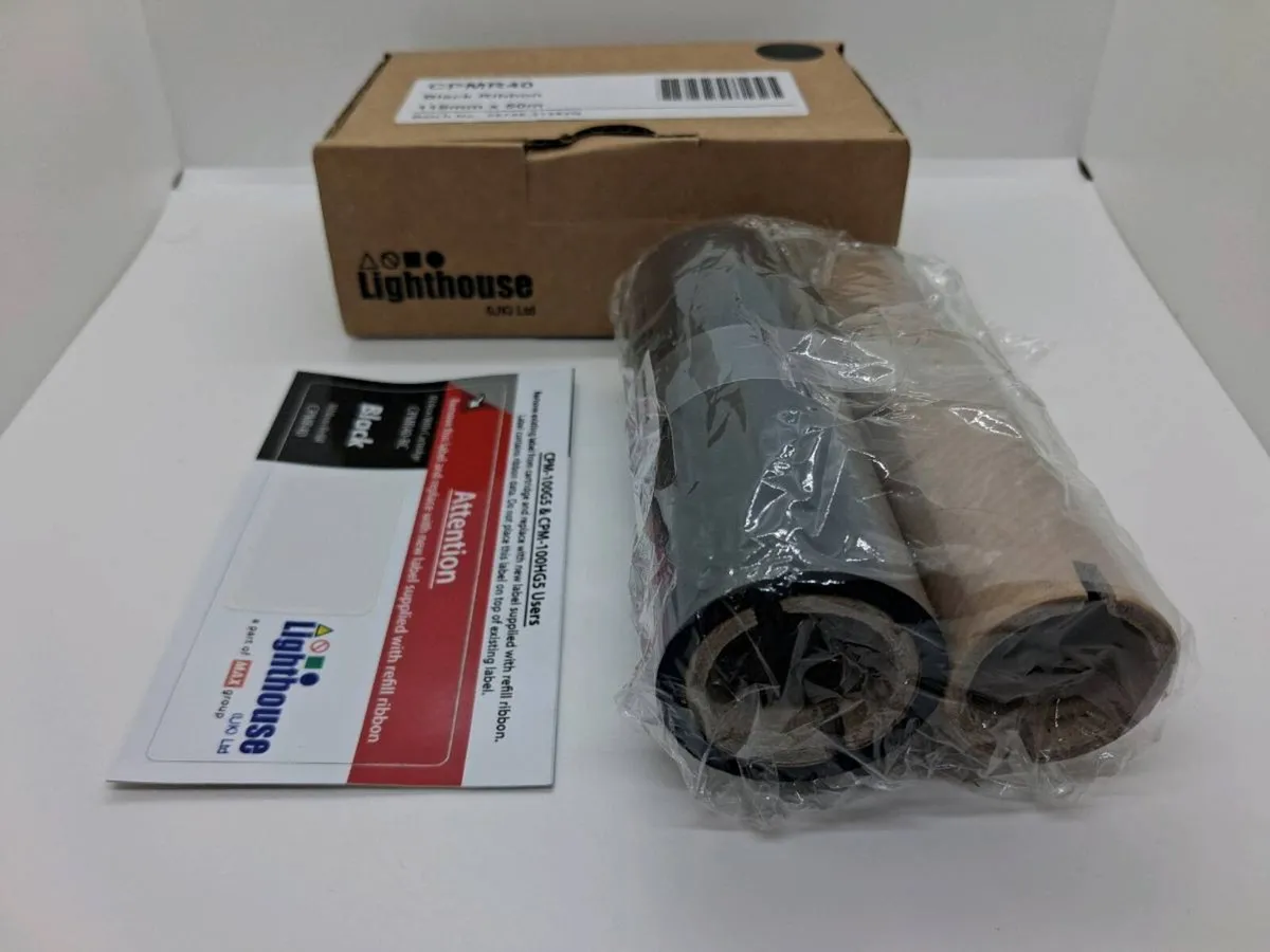 Postage - 2 x Lighthouse CPM 100 Black Ribbon Refi - Image 1