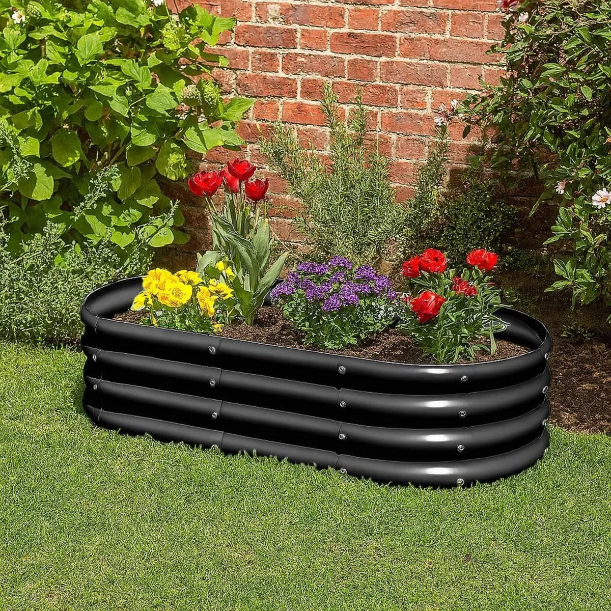 Raised Garden Bed - Anthracite 180 x 90cm Rounded - Image 2