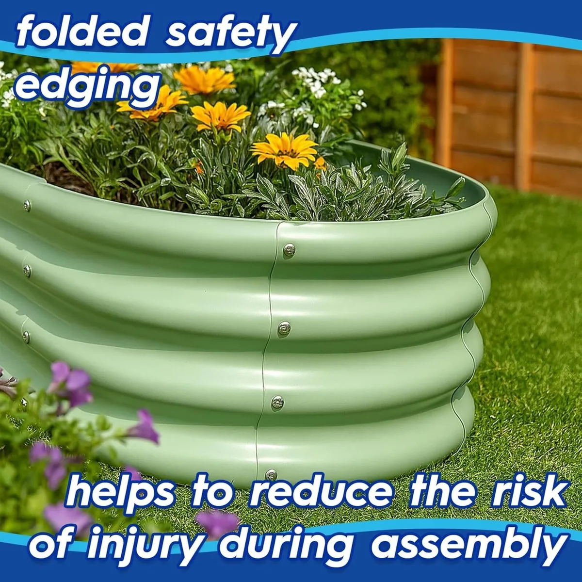 Raised Garden Bed - Anthracite 180 x 90cm Rounded - Image 4