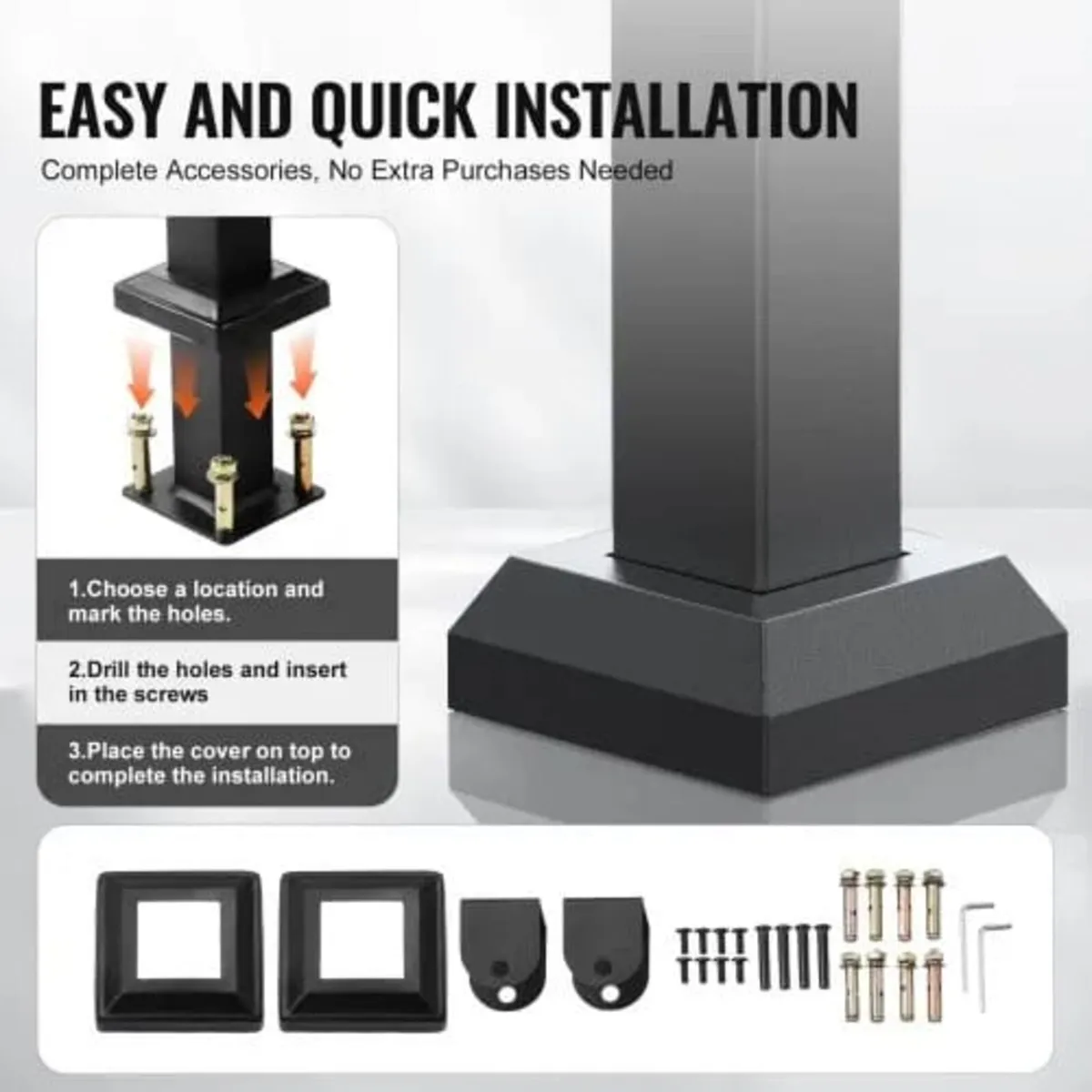 Outdoor Handrails for Steps, 2-3 Step Stair Rail K - Image 3