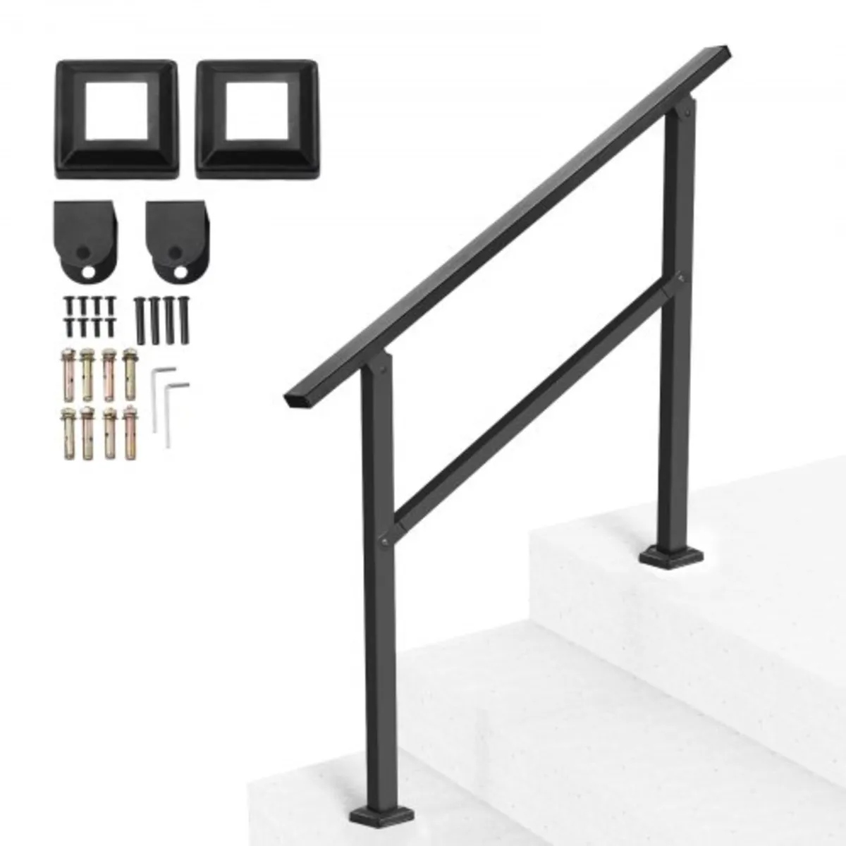 Outdoor Handrails for Steps, 2-3 Step Stair Rail K - Image 1