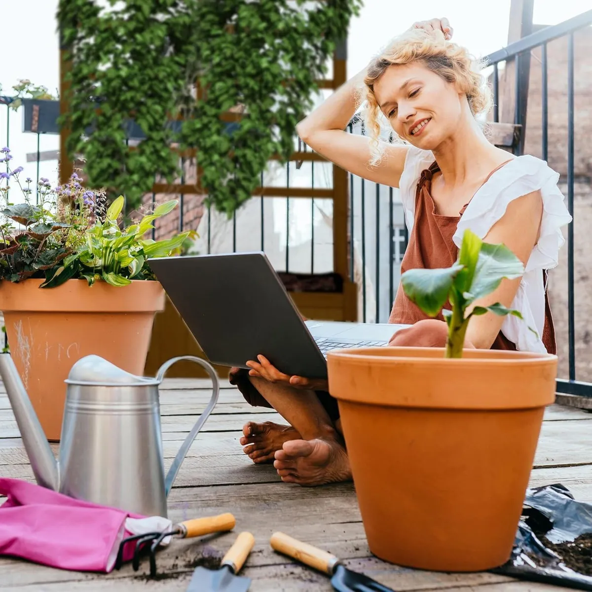 Planter Box with Trellis Balcony Garden Wooden - Image 4