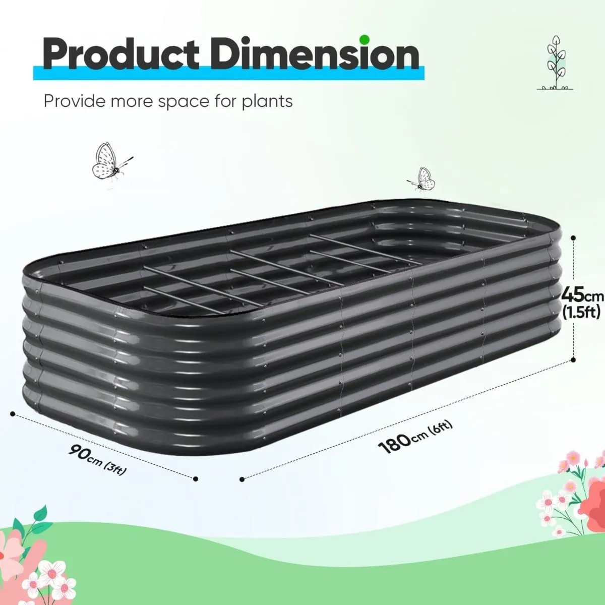 Galvanized Raised Garden Bed Kit Oval Metal - Image 2