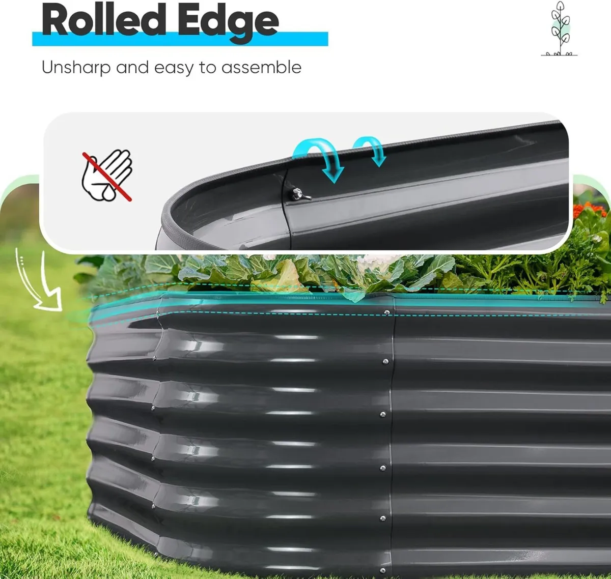 Galvanized Raised Garden Bed Kit Oval Metal - Image 4