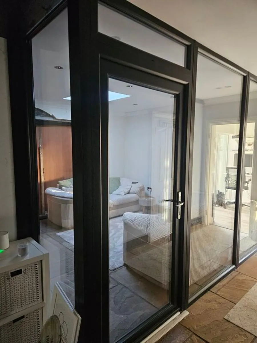 PVC door and glass panels - Image 2