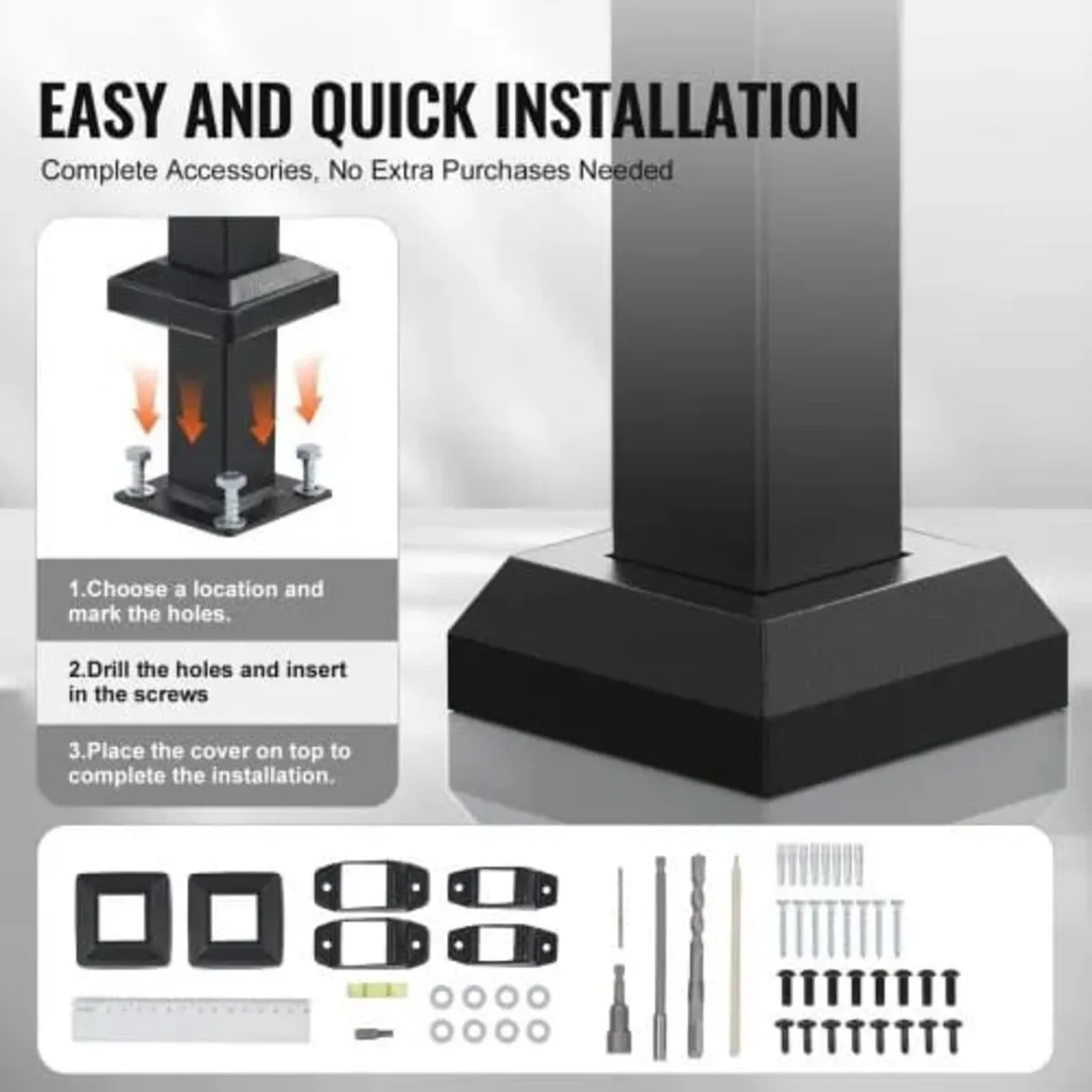 Handrails for Outdoor Steps, 4-5 Step Stair Hand R - Image 3