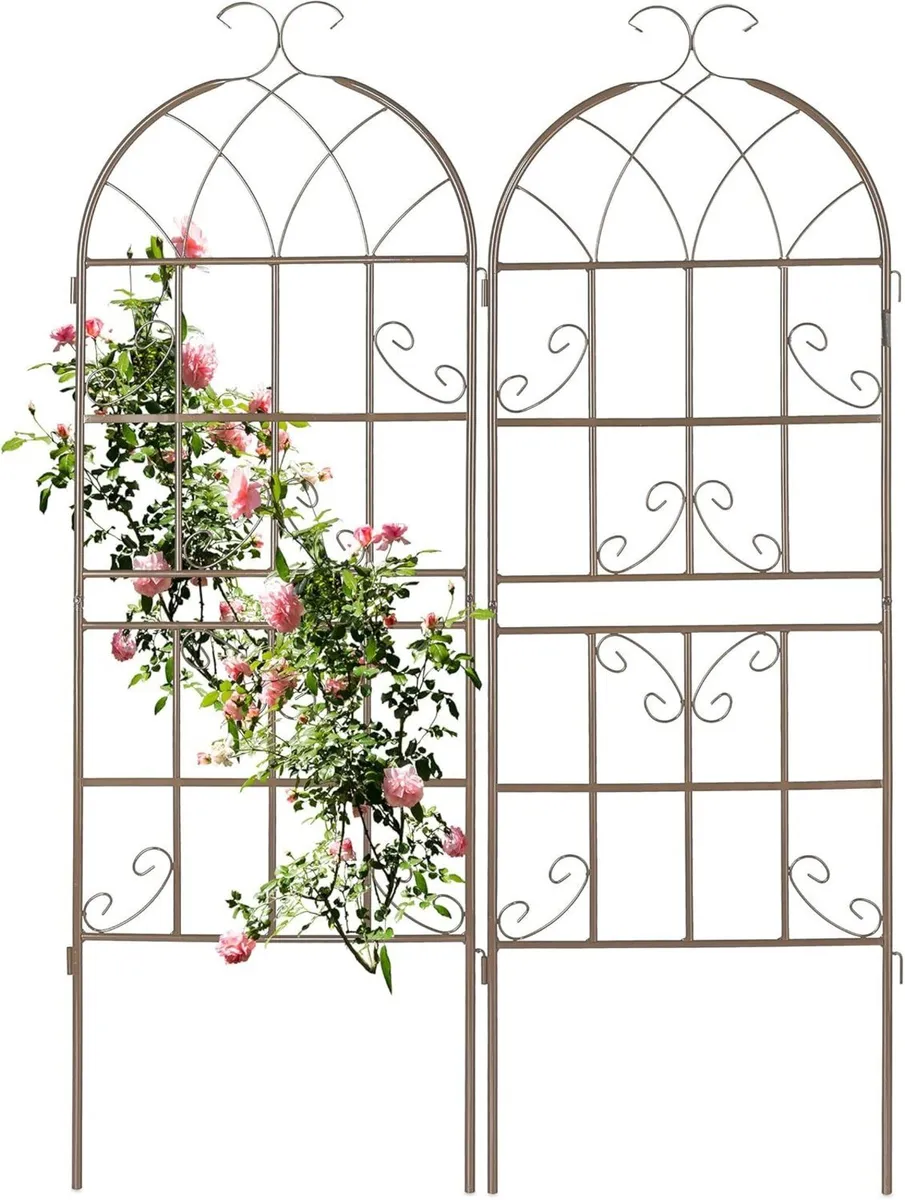 Garden Trellis Set of 2 150 x 50 cm Metal Support - Image 1