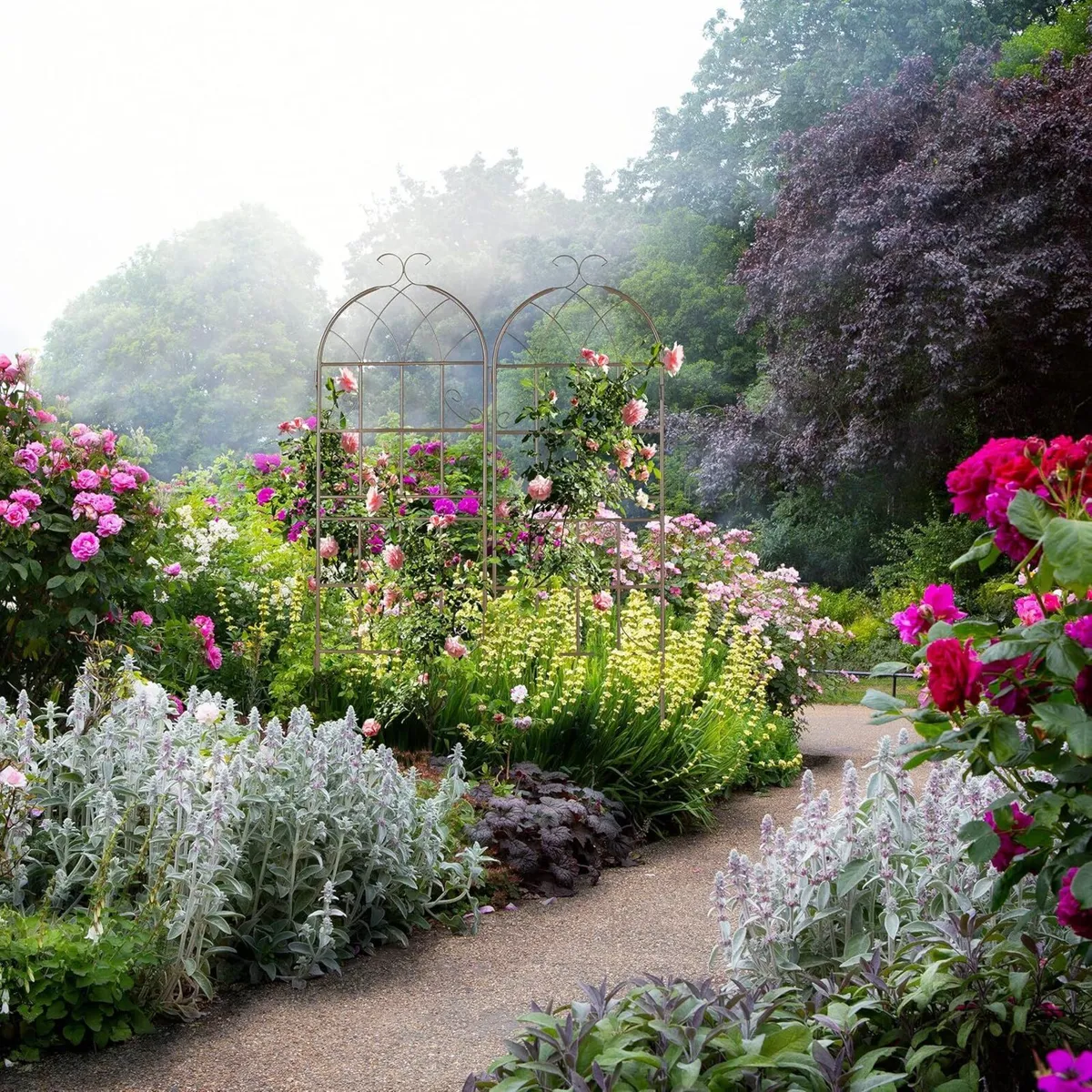 Garden Trellis Set of 2 150 x 50 cm Metal Support - Image 2