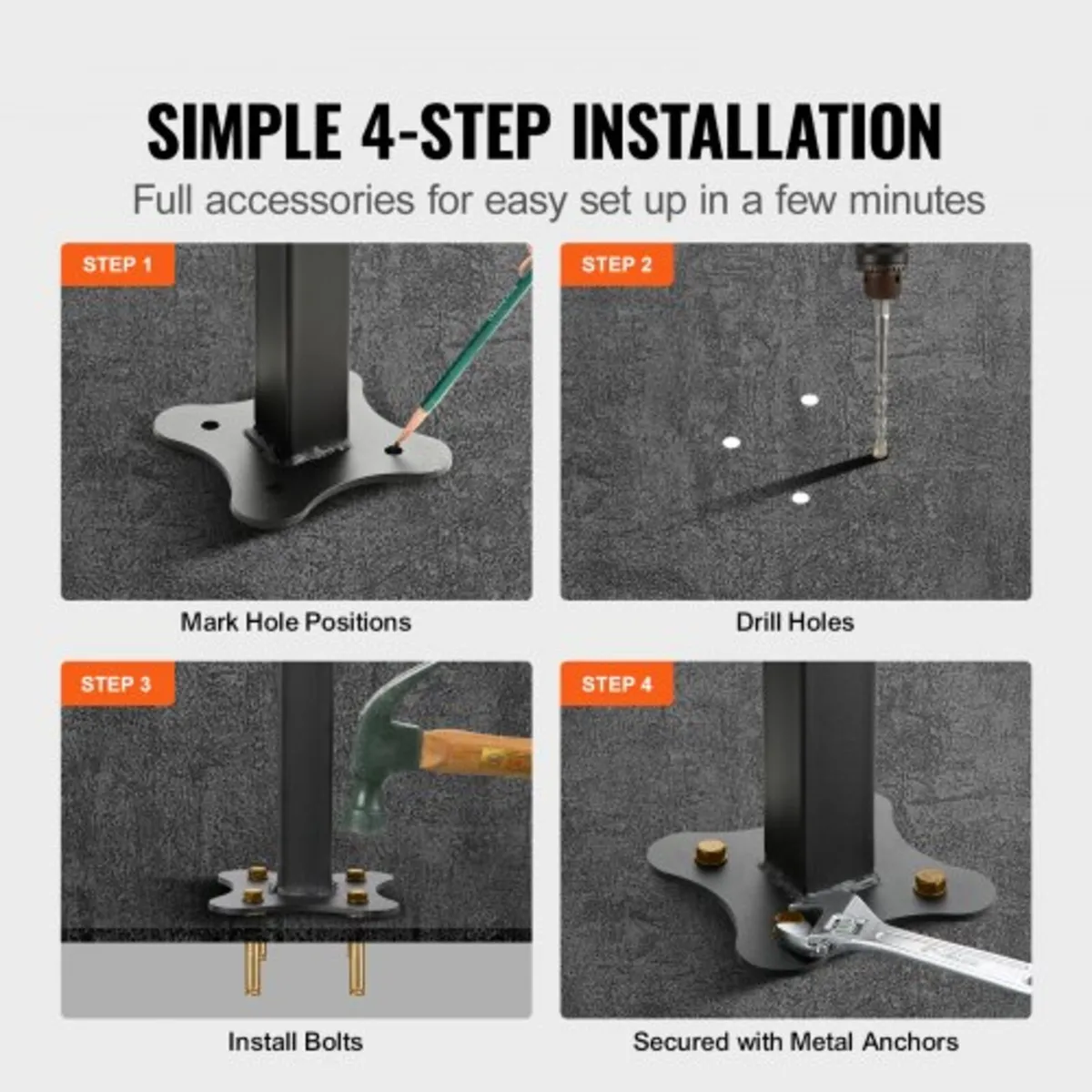 Outdoor Stair Railing, Fits for 1-4 Steps Transiti - Image 3