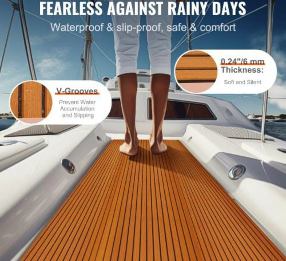 EVA Foam Boat Decking 240 x 116.8 cm, Non-Slip Sel - Image 3