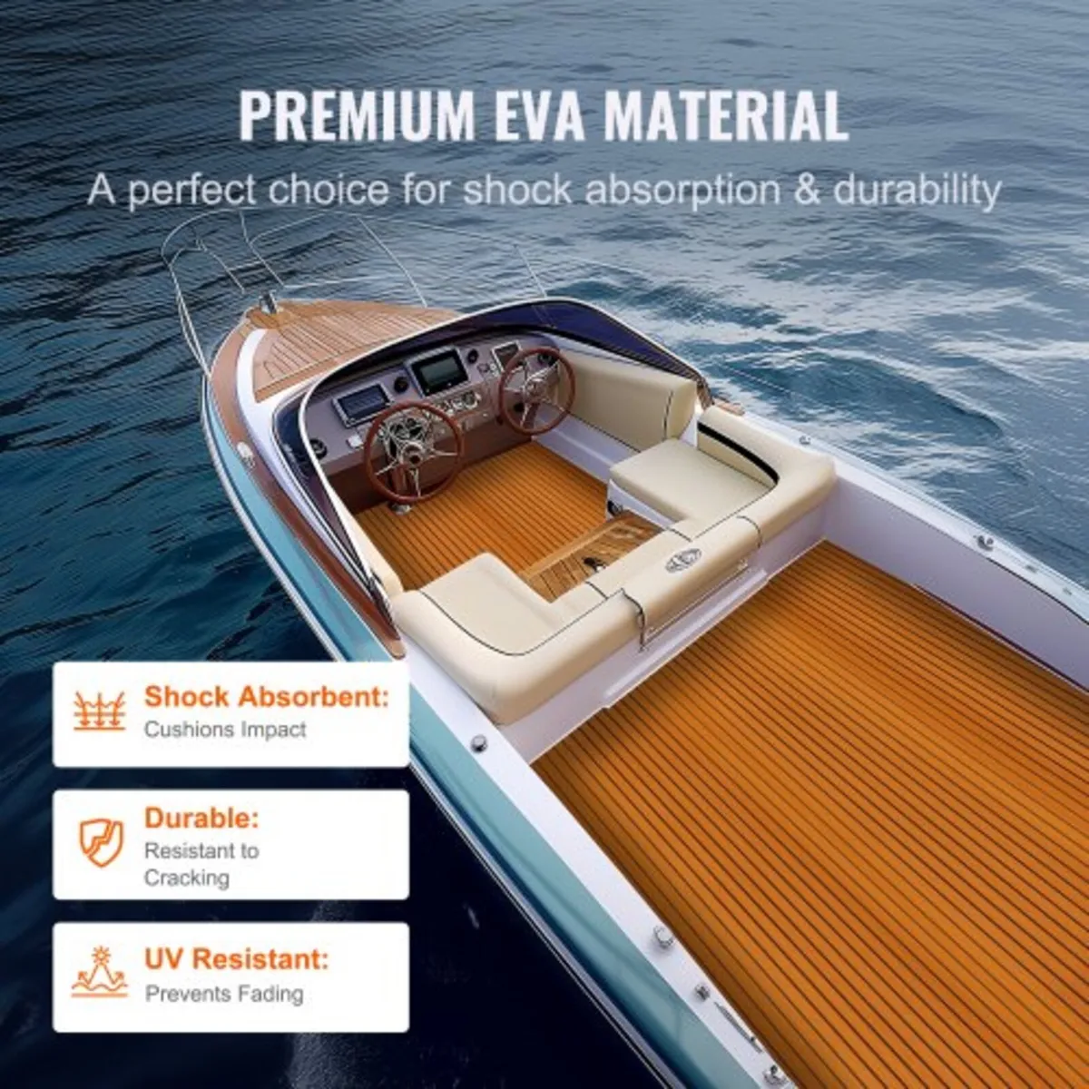 EVA Foam Boat Decking 240 x 116.8 cm, Non-Slip Sel - Image 2