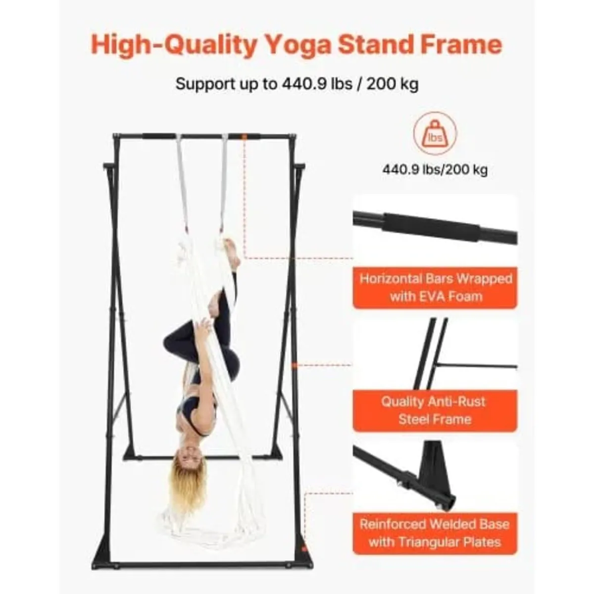Yoga Stand Frame, Max 200 kg Load Swing Stand, Tri - Image 4