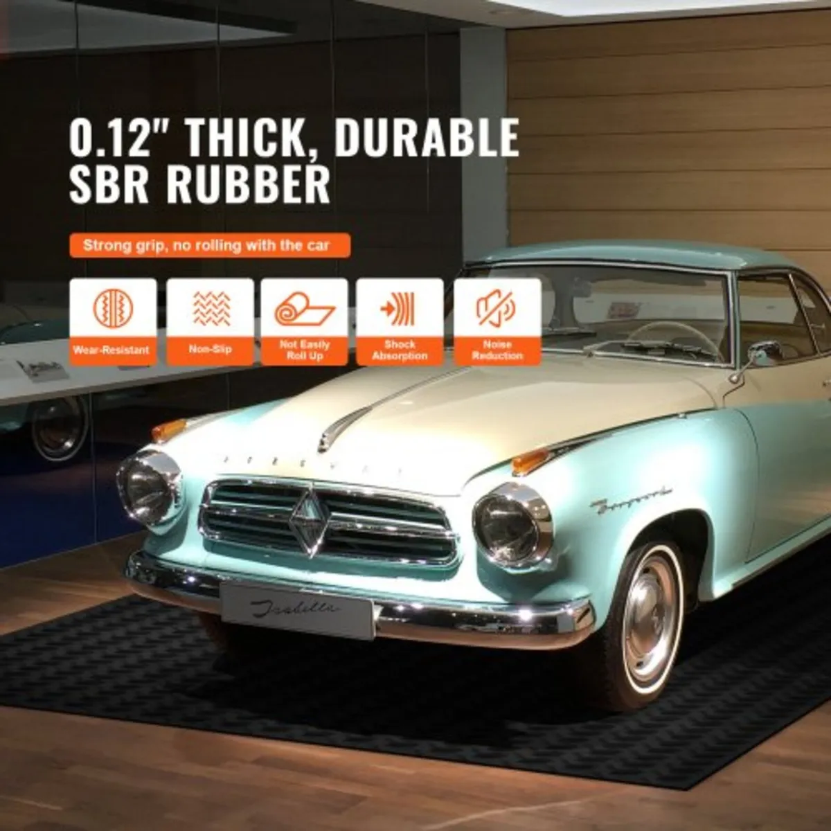 Diamond-Plate Rubber Flooring Roll, 3 mm x 4 ft x - Image 3