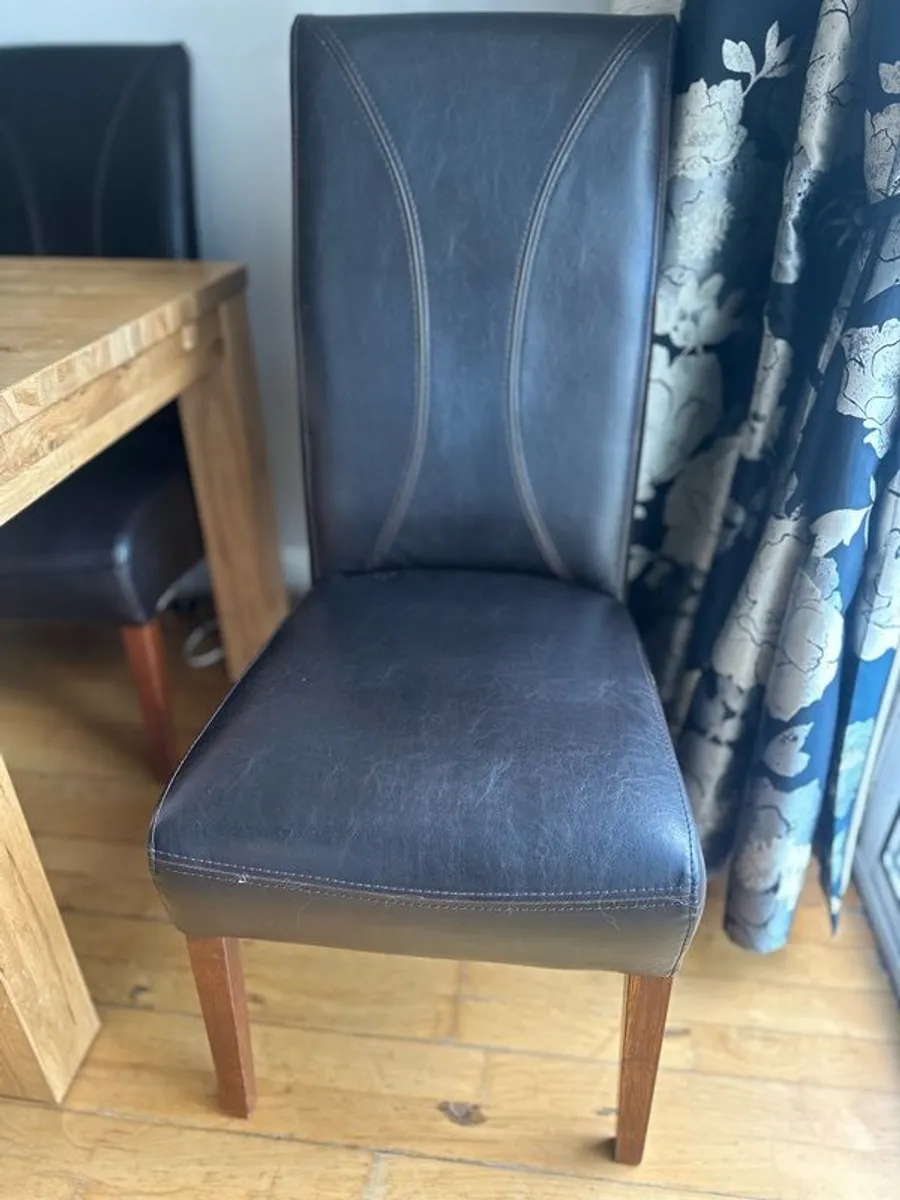 Set of 8 Leather Dining Chairs - Image 1