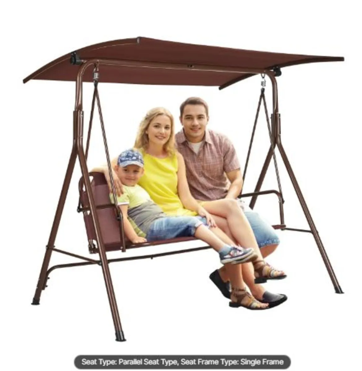 3-Person Patio Swing Chair, Outdoor Patio Swing - Image 1
