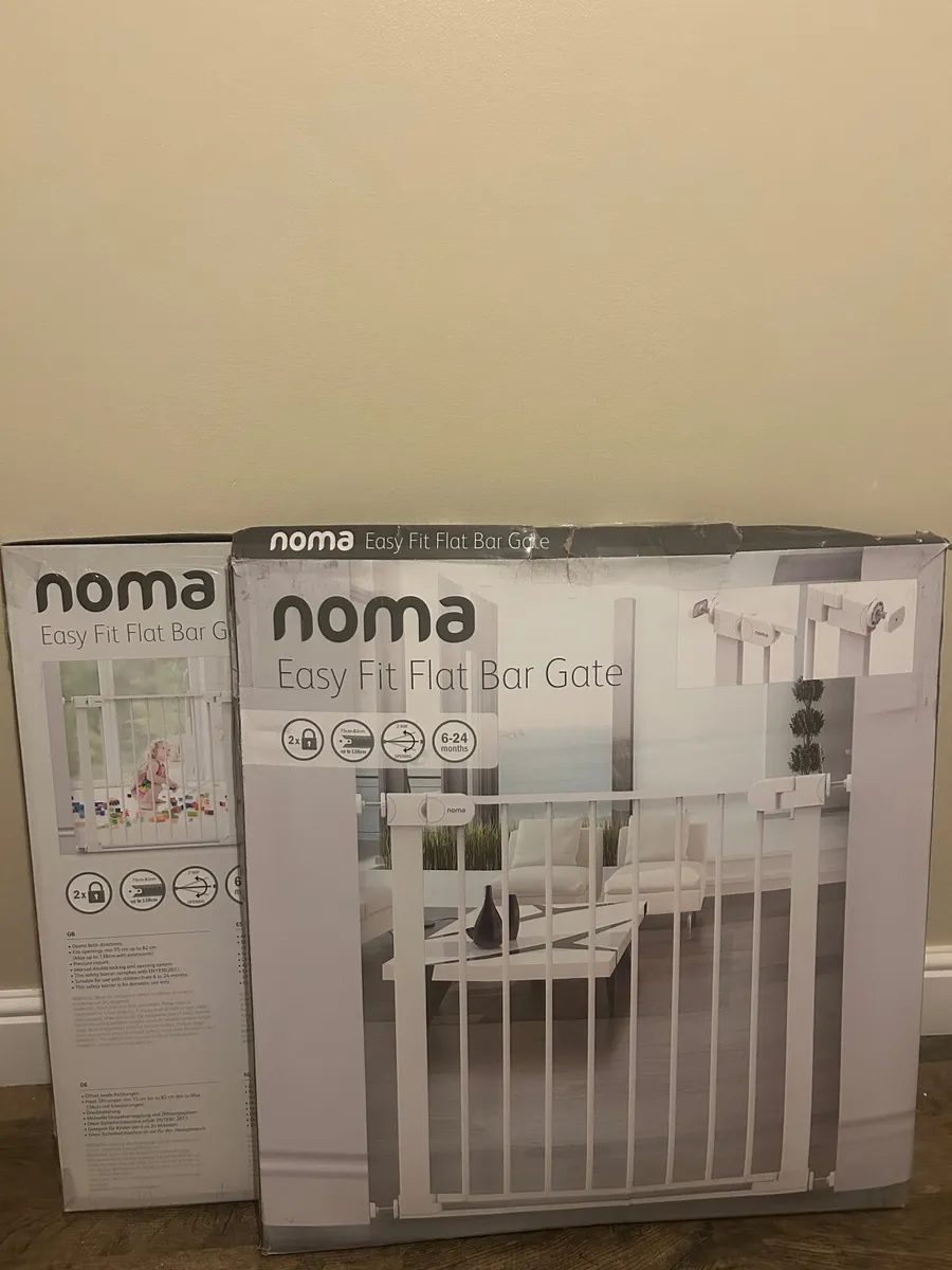 2 Noma white baby / stair gate from Smyths - new - Image 1
