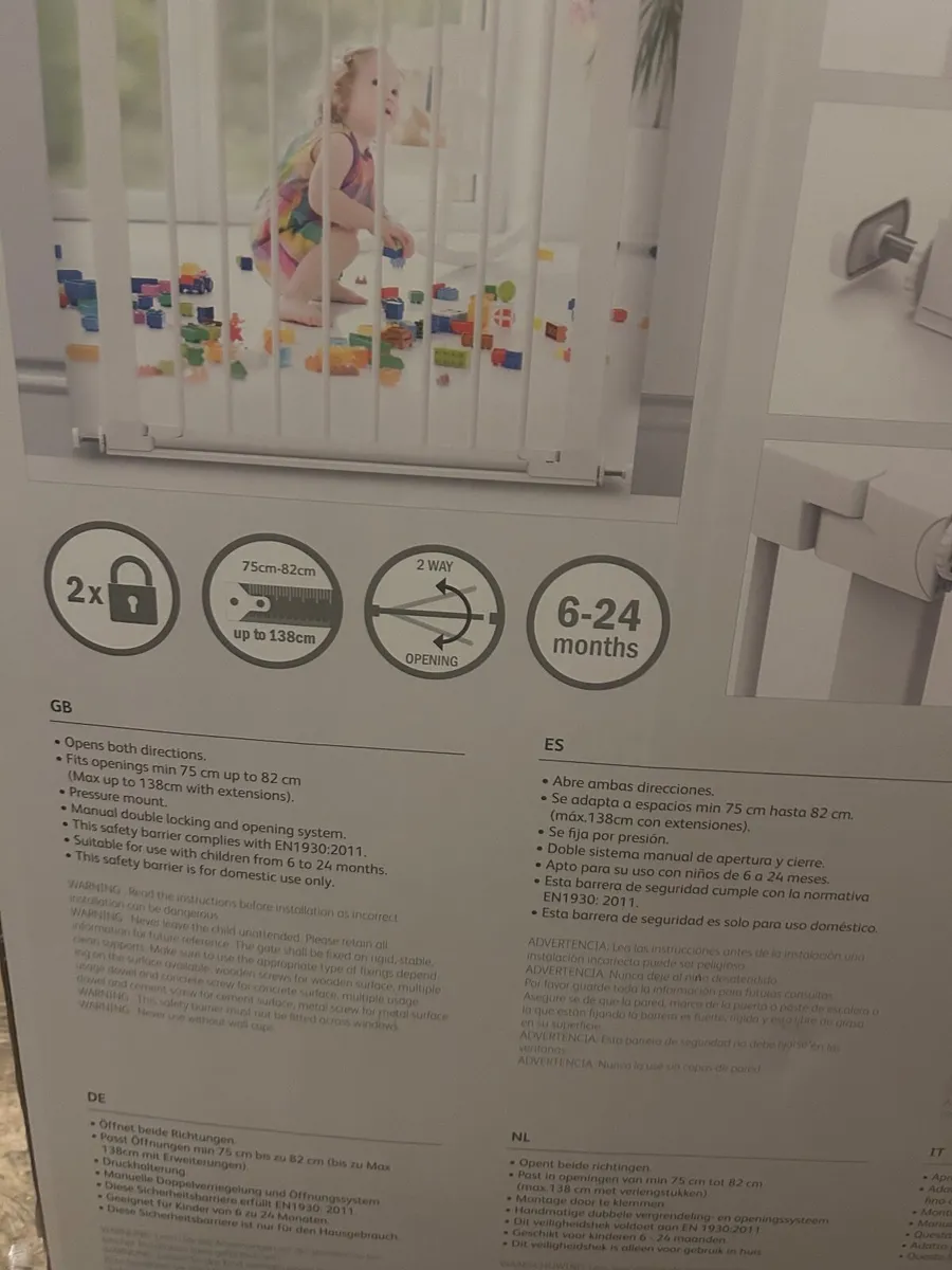 2 Noma white baby / stair gate from Smyths - new - Image 2