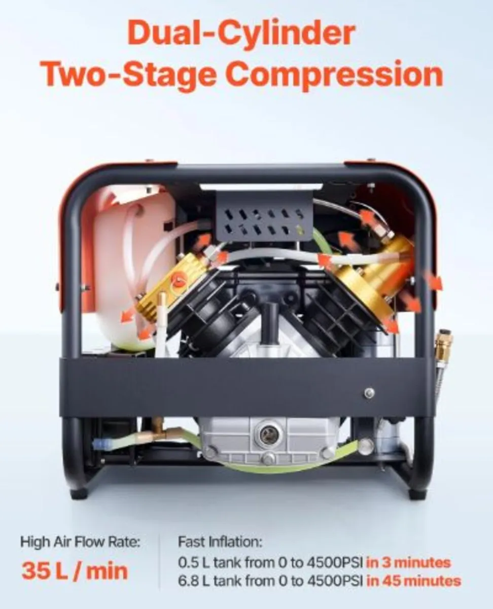 PCP Air Compressor, 4500PSI/30Mpa Diving Scuba - Image 3