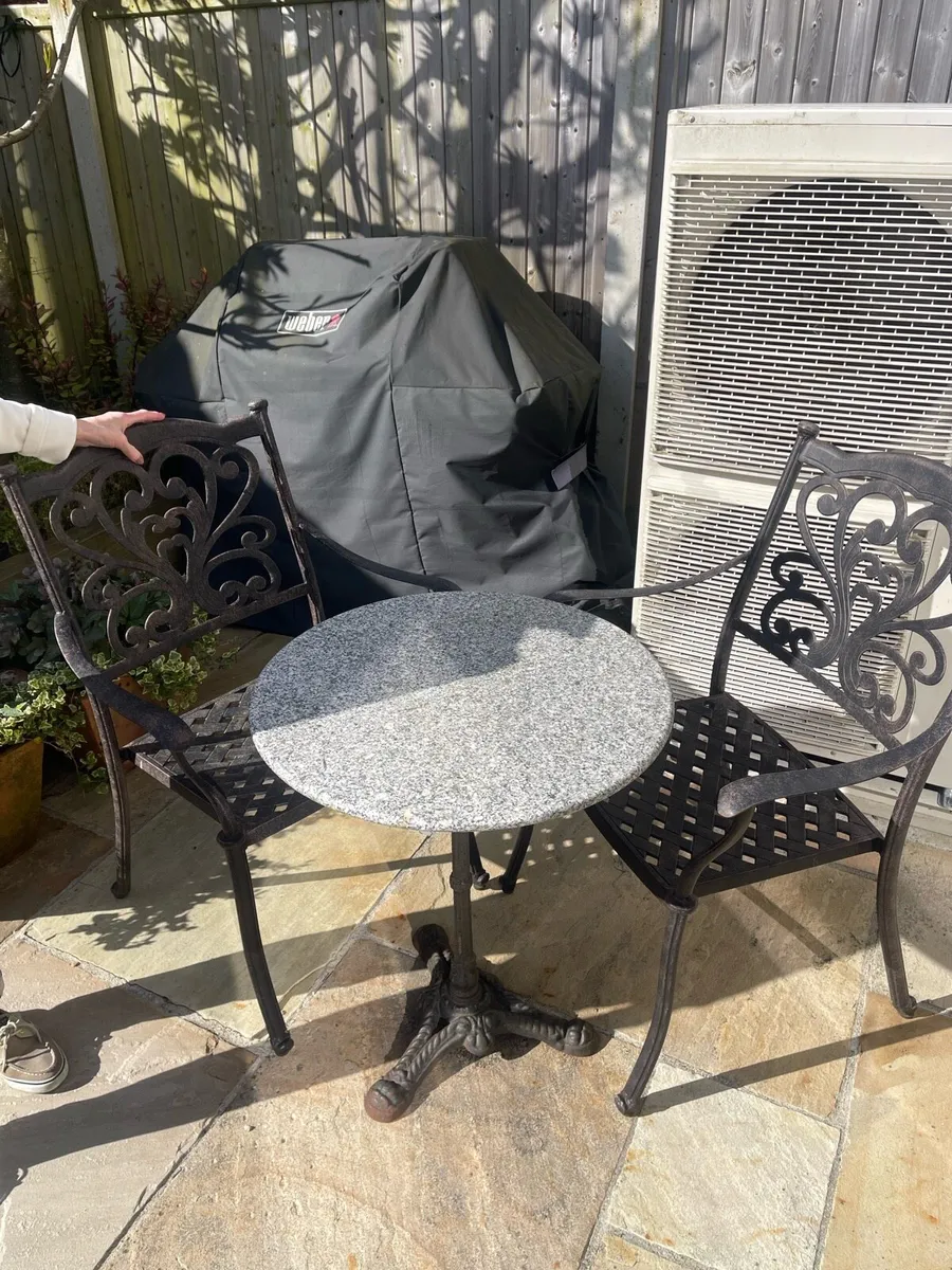 Bistro table and two chairs