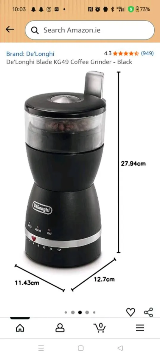 De Longhi Coffee Grinder - Image 1