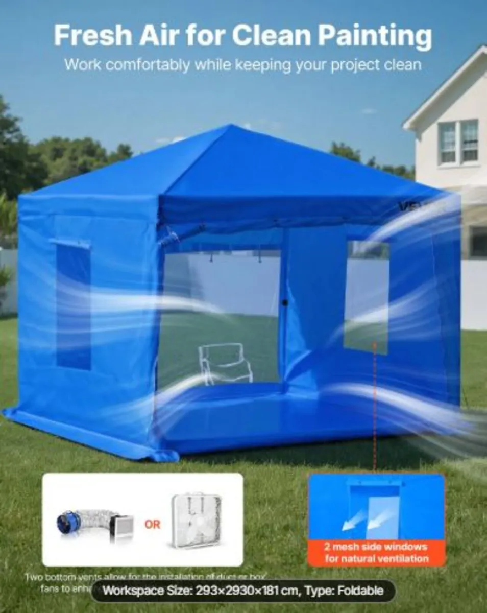 Portable Paint Booth Tent, 2930 x 2930 x 1810mm - Image 3