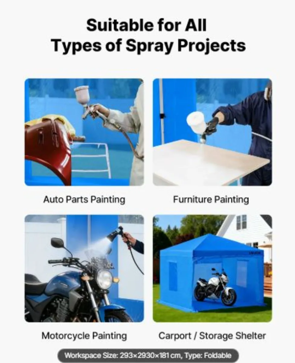 Portable Paint Booth Tent, 2930 x 2930 x 1810mm - Image 4