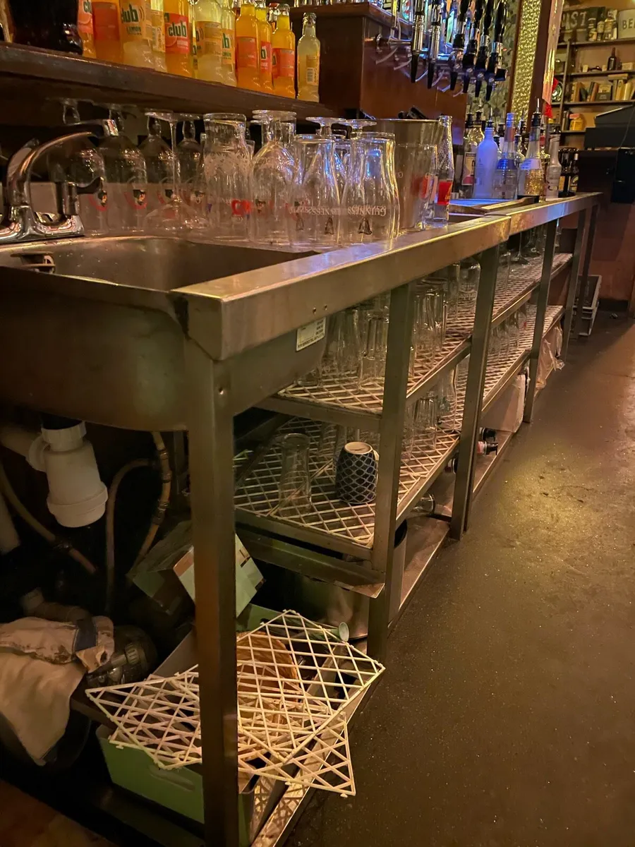 Stainless steel sink table shelf toilets coffee - Image 1