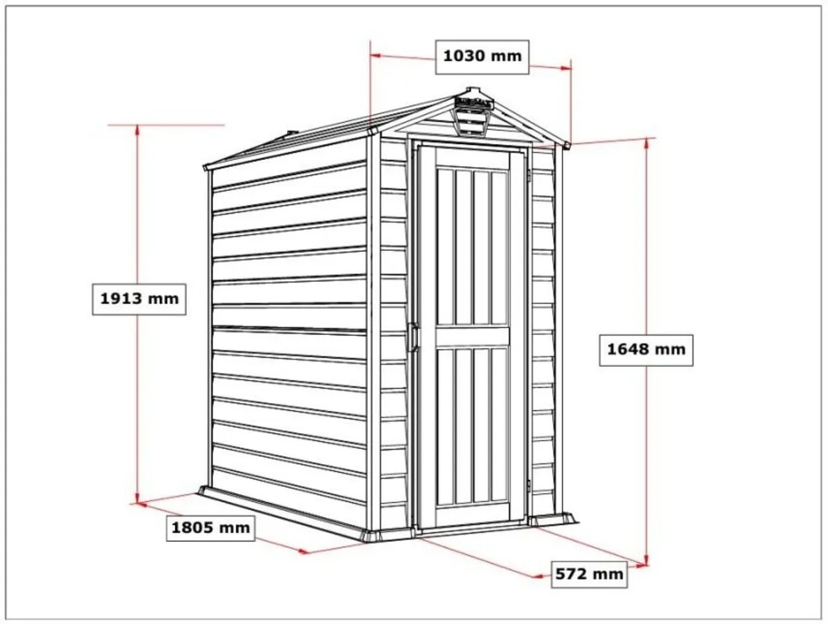 4×6 Evermore Vinyl Garden Shed – Grey | Maintenanc - Image 4