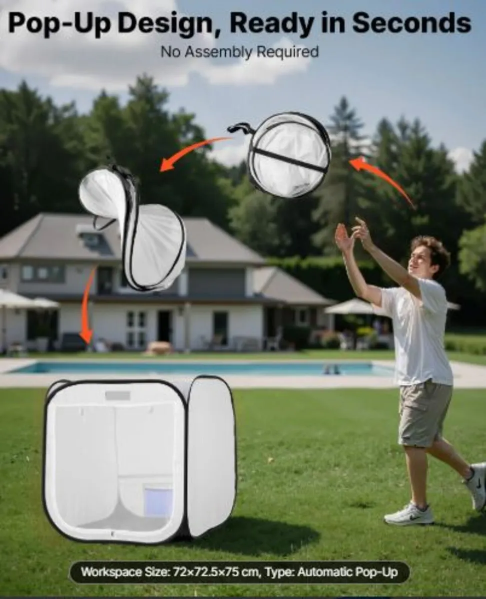 Portable Paint Booth Tent,720 x725 x 750mm Pop-Up - Image 2