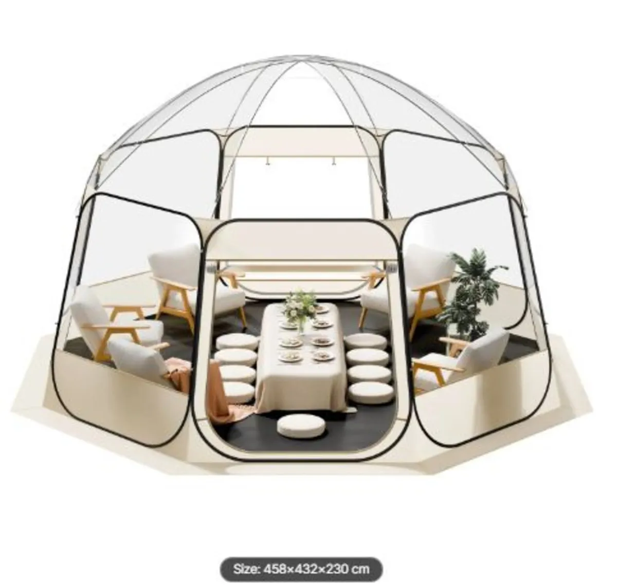 Pop up Bubble Tent, 4.58 x 4.32 m Waterproof & UV- - Image 4