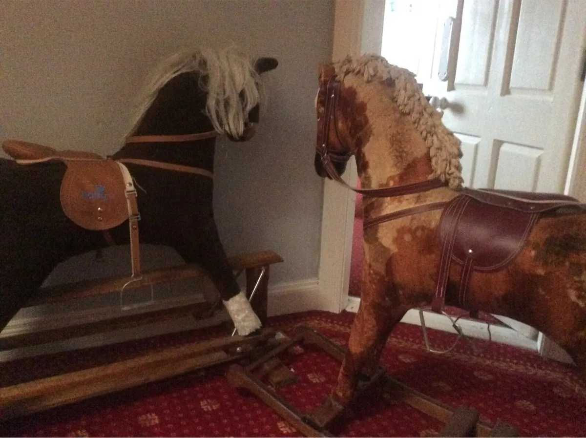 Antique rocking horse s - Image 2