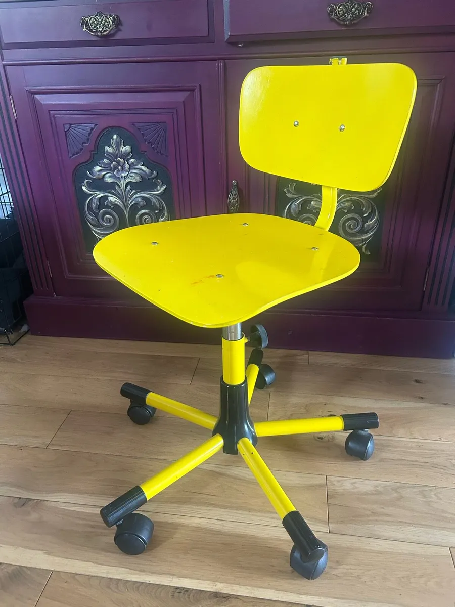Small Yellow Swivel Chair - Image 1