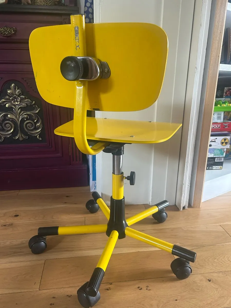 Small Yellow Swivel Chair - Image 2