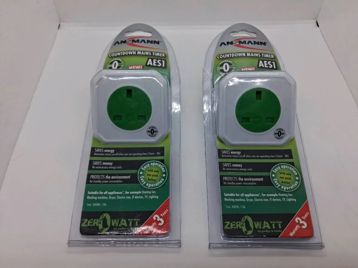 Postage - 2 x Ansmann AES1 Countdown Mains Timers - Image 1